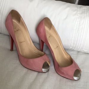 Christian Louboutin Very Prive 100 pink suede pump